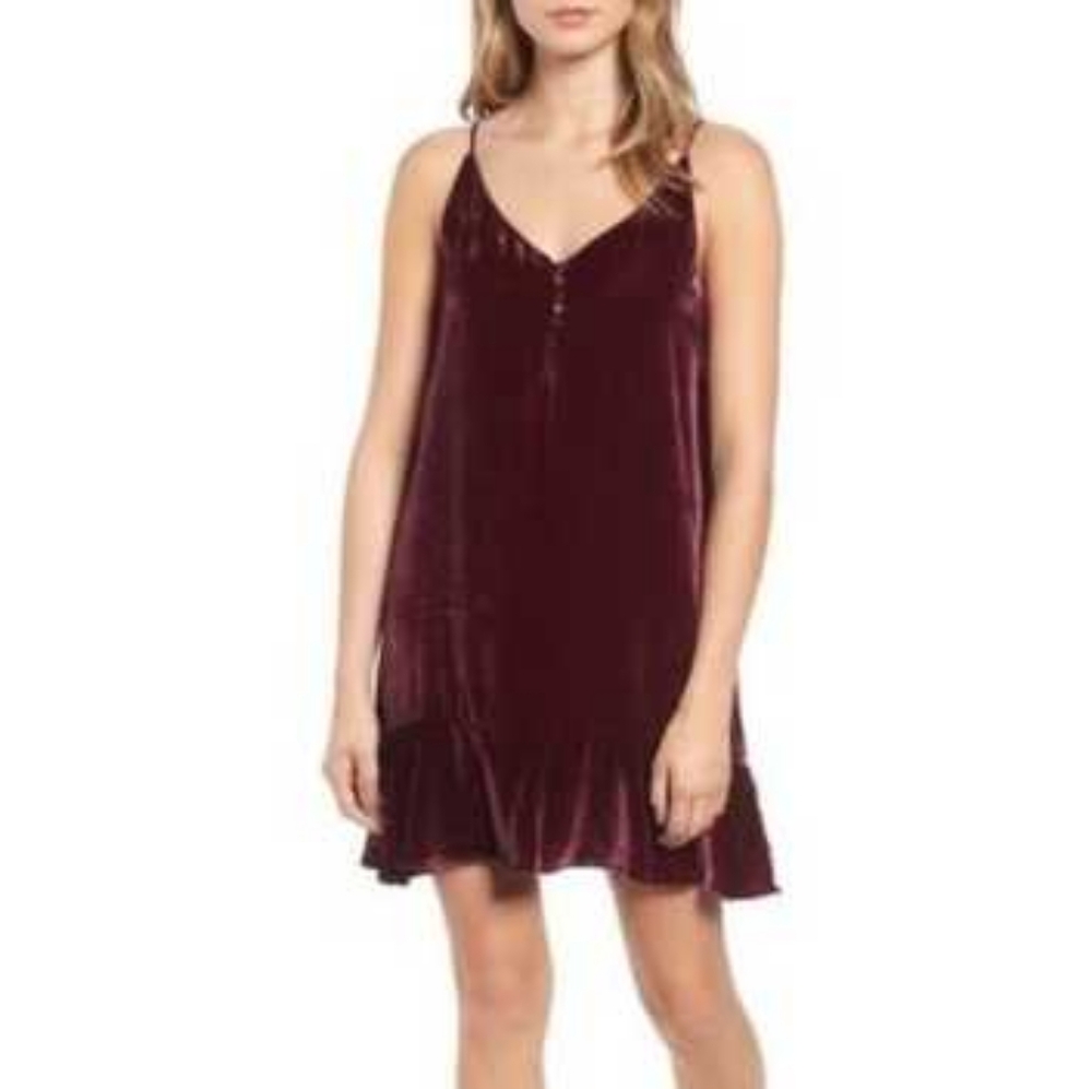 BN Rails Audrina Rouge silk blend velvet tank dress